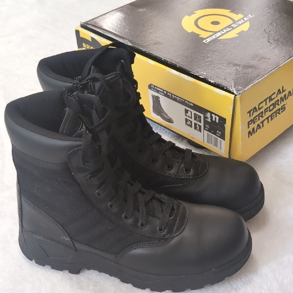 Black Tactical High-Top Boots with Rugged Sole (Used) - Picture 1 of 5